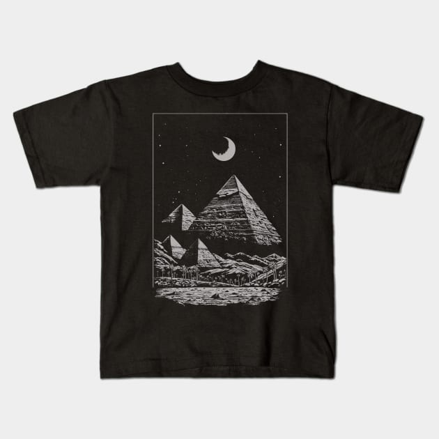 Pyramid and the Moon Kids T-Shirt by Nerdlight Shop